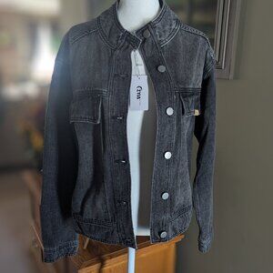 NWT Zyia Black Crossroads Denim Jacket 2, Size M